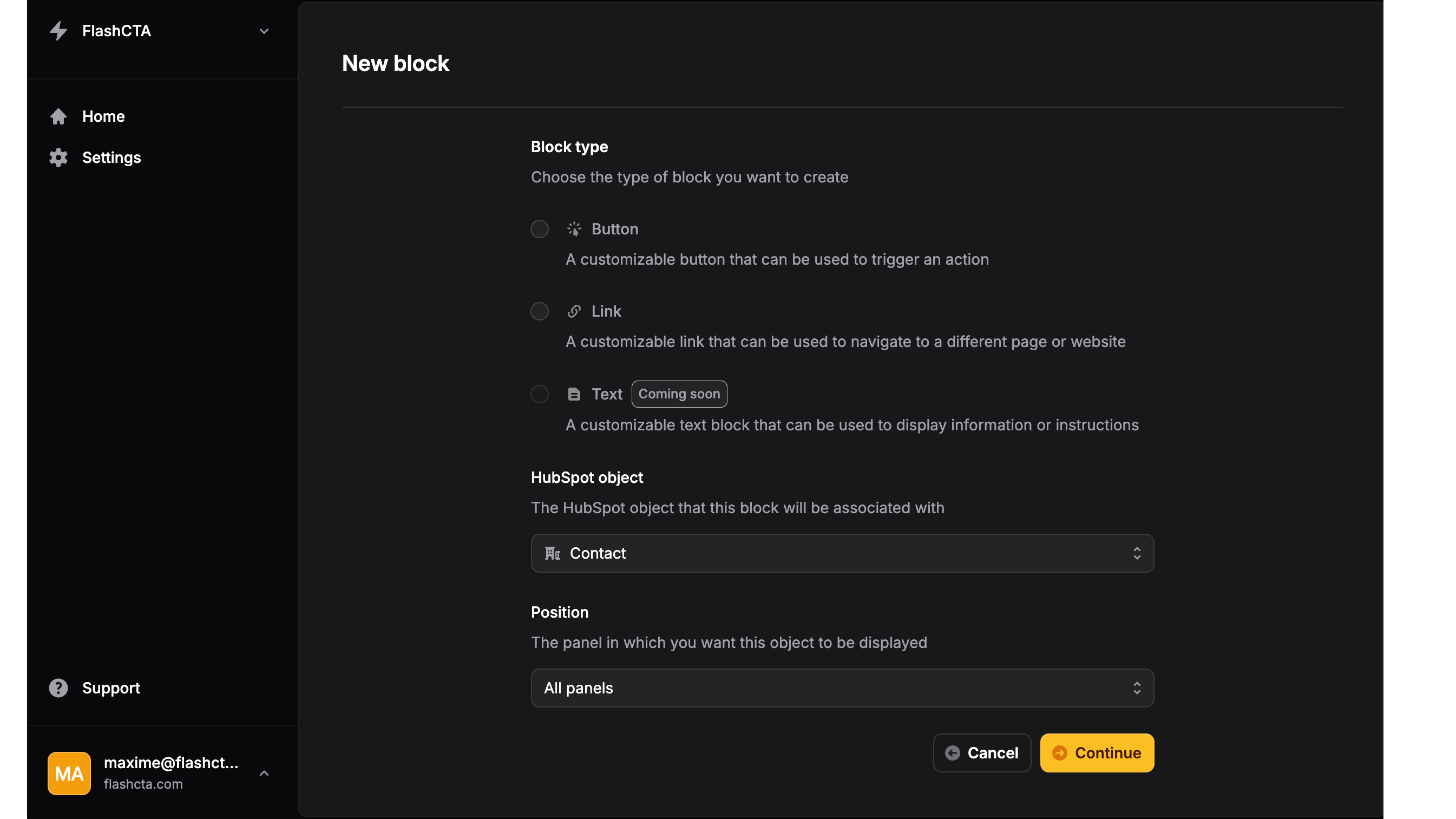 Step 1: define your block type, object & position